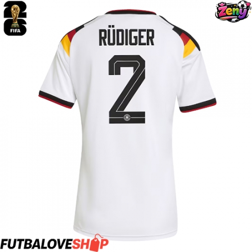 Dres Nemecko Antonio Rudiger #2 Domáci pre Ženy MS 2026 Krátky Rukáv